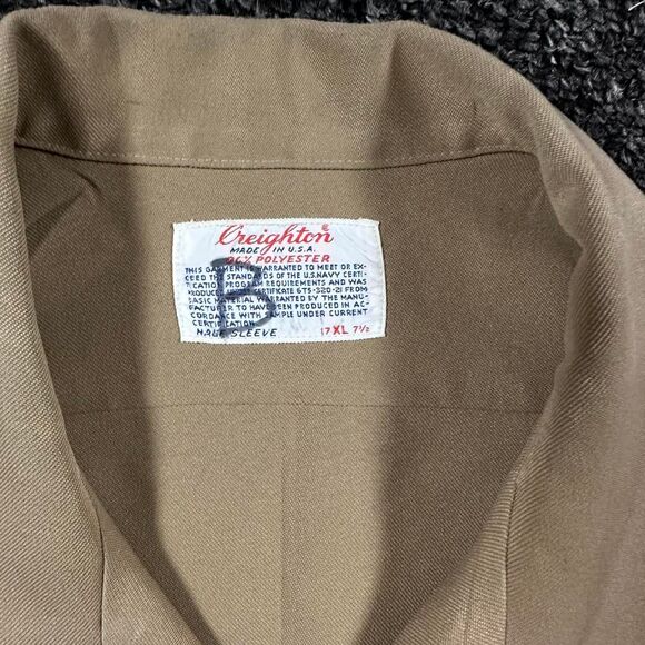 Creighton Made in USA Tan Short Sleeve Work Shirt Men’s 17XL Beige Vintage - Picture 3 of 5